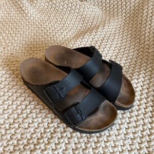 Papillio Black Double Strap Sandals